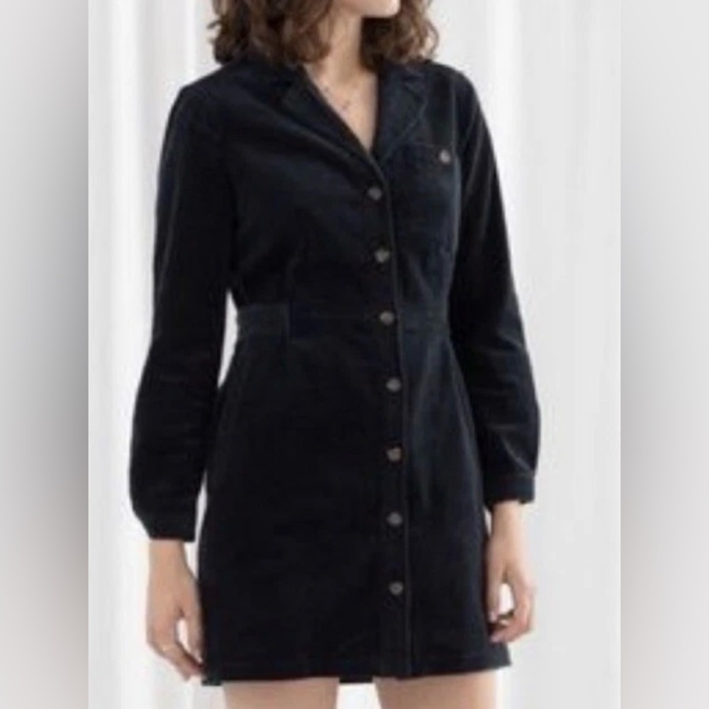 & Other Stories Dark Long Sleeve Dress